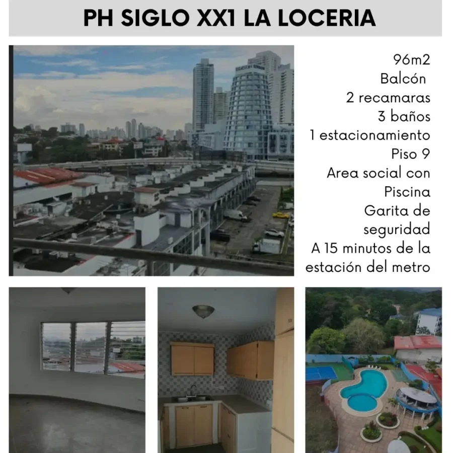 Vistas, cocina y piscina de apartamento en PH Siglo XXI, La Locería